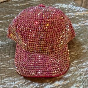 Pink Rhinestone Cap